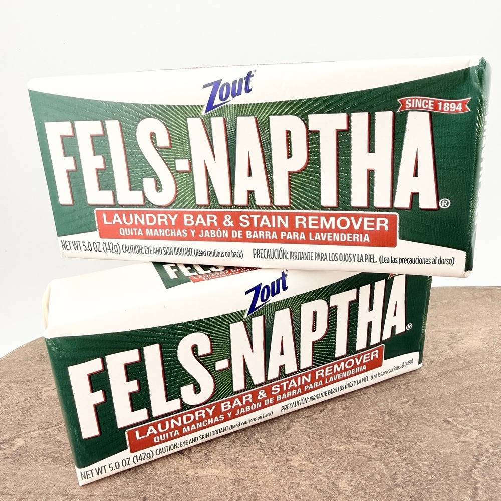 Fels-Naptha Heavy Duty Laundry Soap & Stain‎ Remover 5oz Bar Classic 2-Pack J